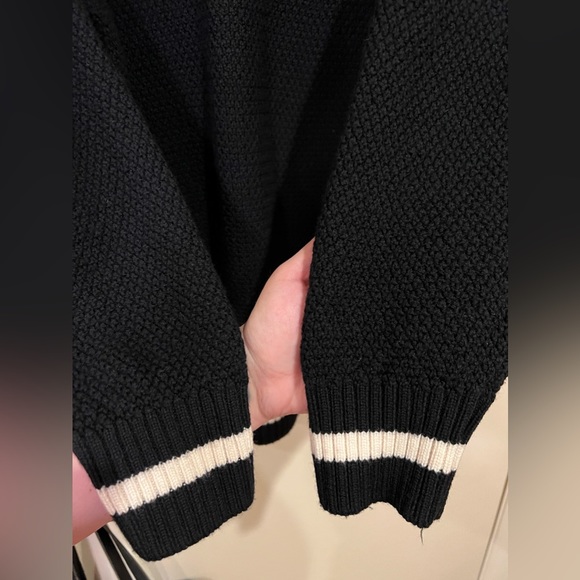 Pre-owned Unisex Salasai Oversized Black Merino Wool Cardigan - Picture 6 of 9